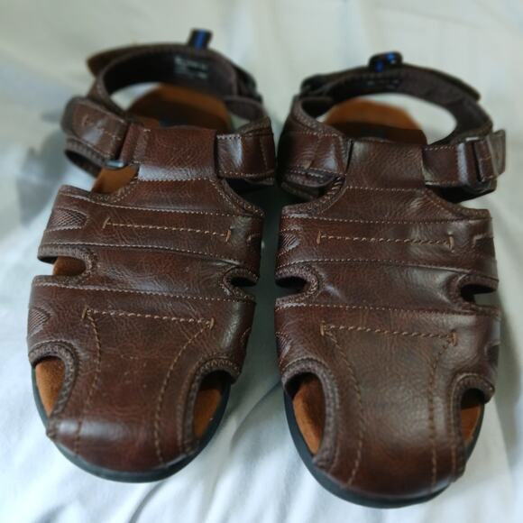 NUNN BUSH 12 WIDE Rio Grande Closed Toe Fisherman Men's casual sandal brown - Picture 10 of 12